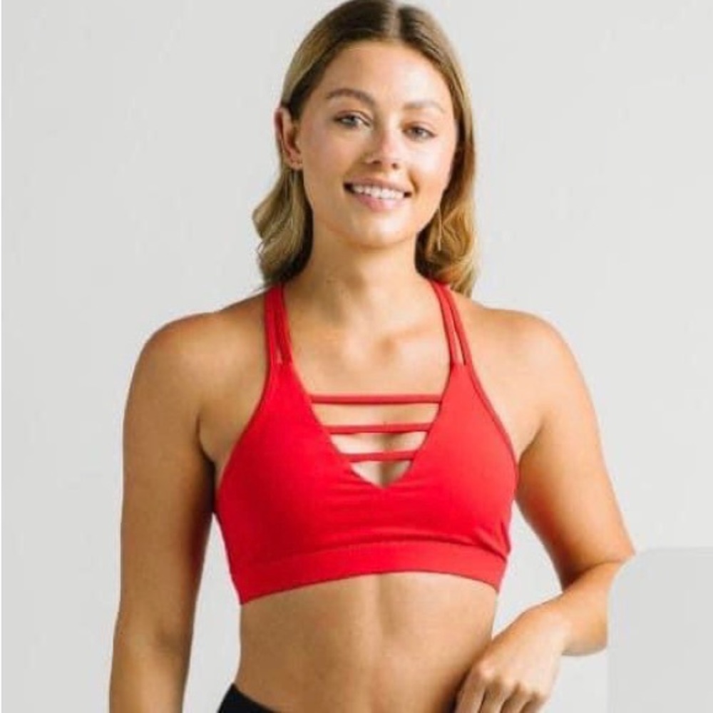 Zyia red sports bra